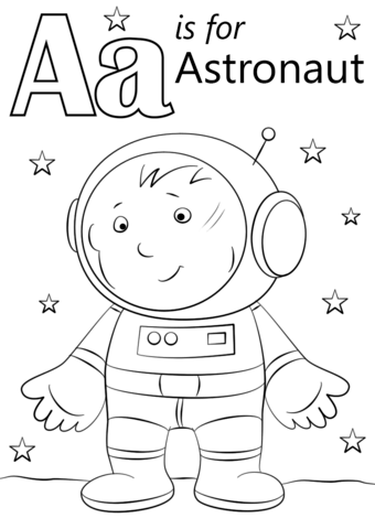 Letter A Is For Astronaut Coloring Page